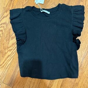 Zara Black Kids Ruffled Tee